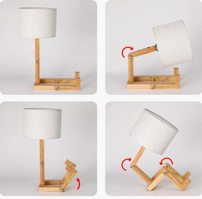 Designer wooden table lamp - adjustable, modern form of wooden work 5