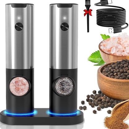 Rechargeable Electric Salt and Pepper Mill Set 1