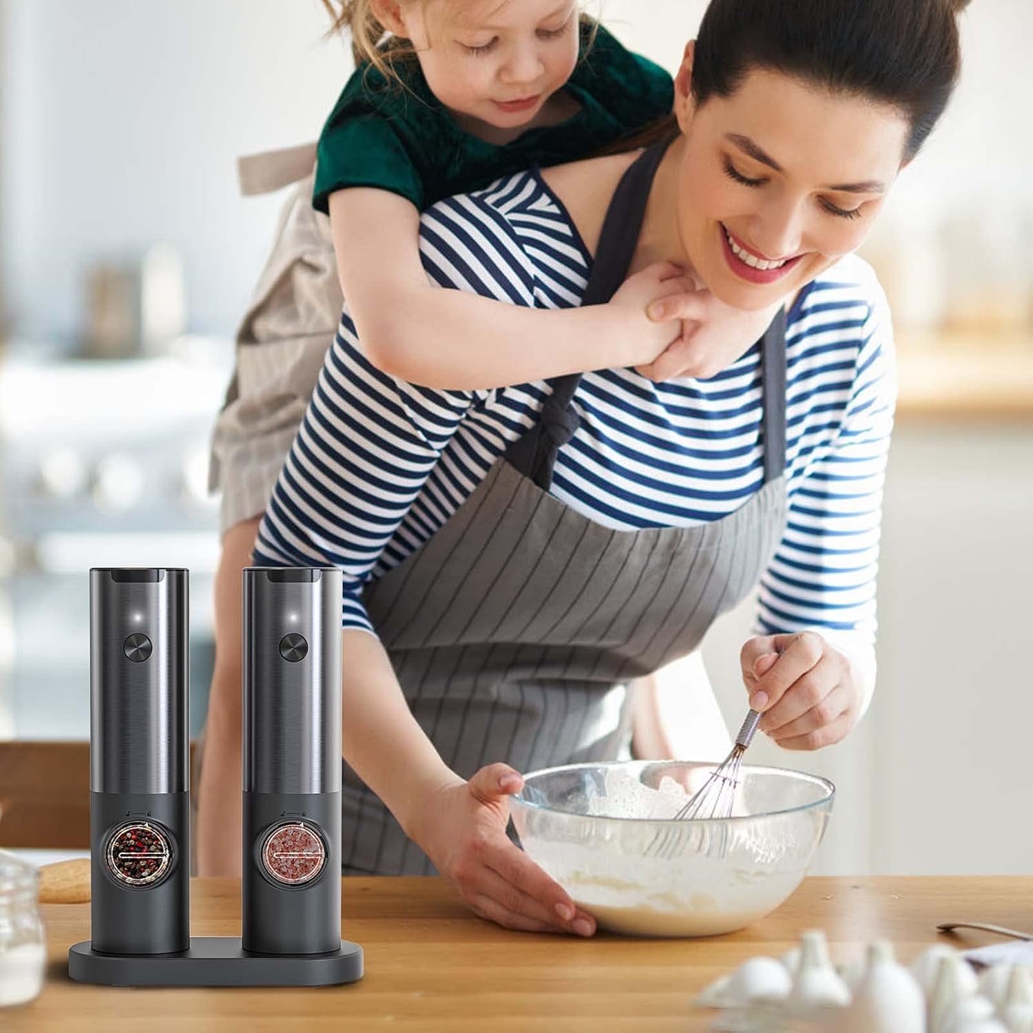 Rechargeable Electric Salt and Pepper Mill Set 7