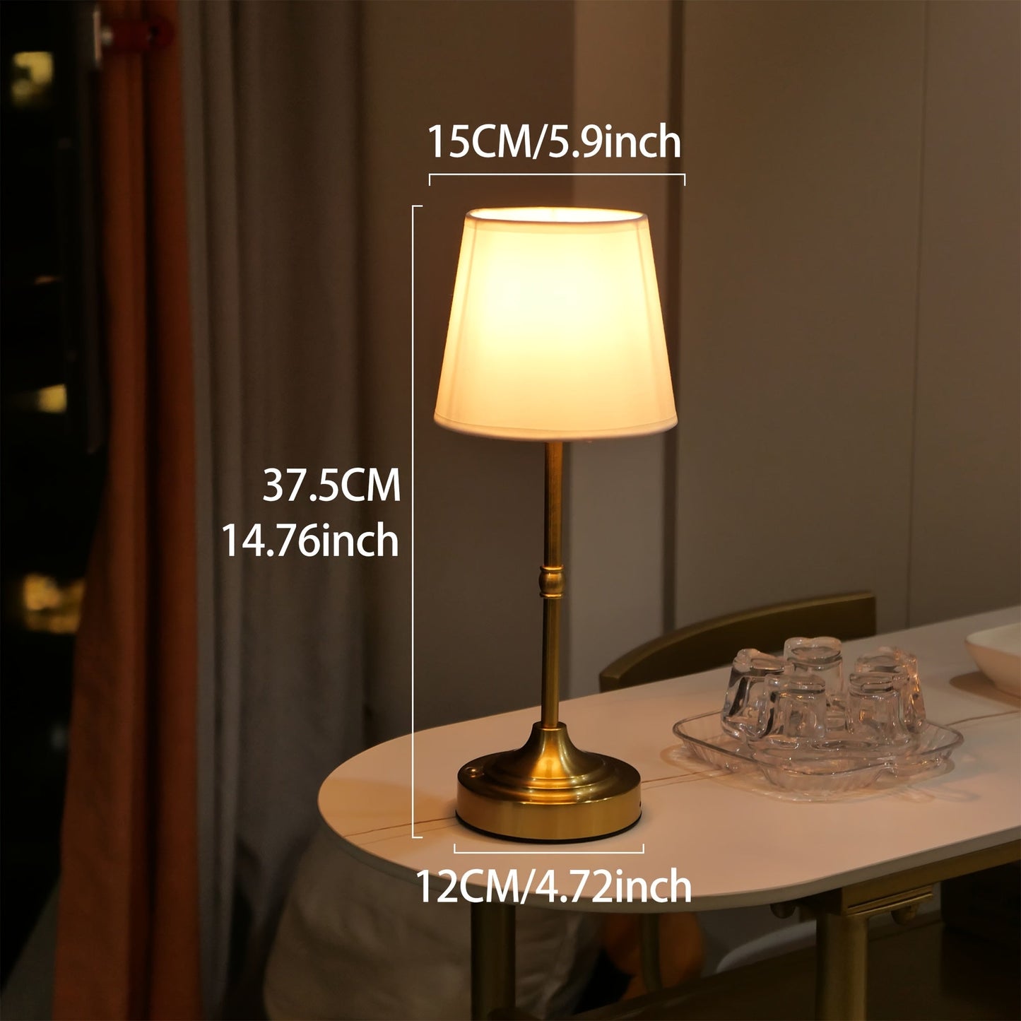 Dimmable Cordless Table Lamp | USB Rechargeable 6