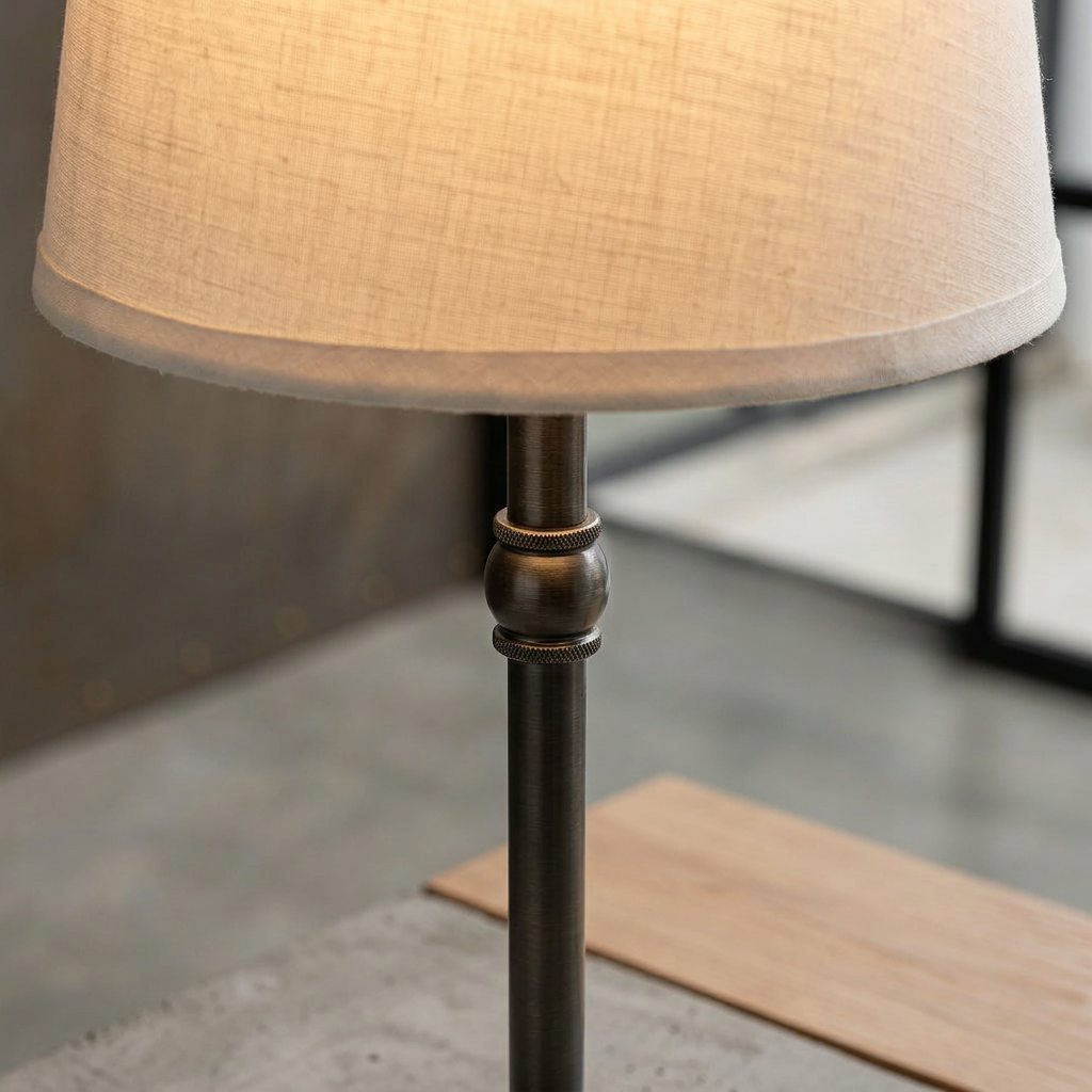 Elara Haus Rechargeable Metal Desk Lamp with Fabric Shade