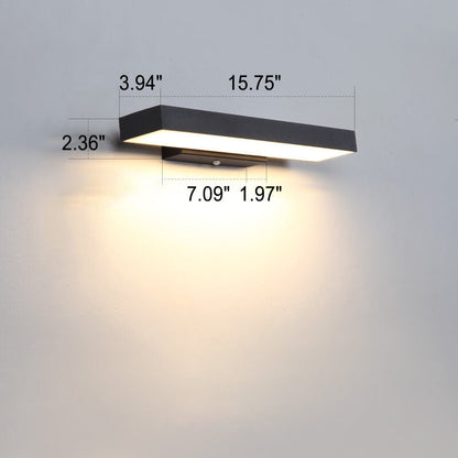 Modern Minimalist Rectangular Flat LED Sensor Outdoor Waterproof Wall Sconce Lamp 6