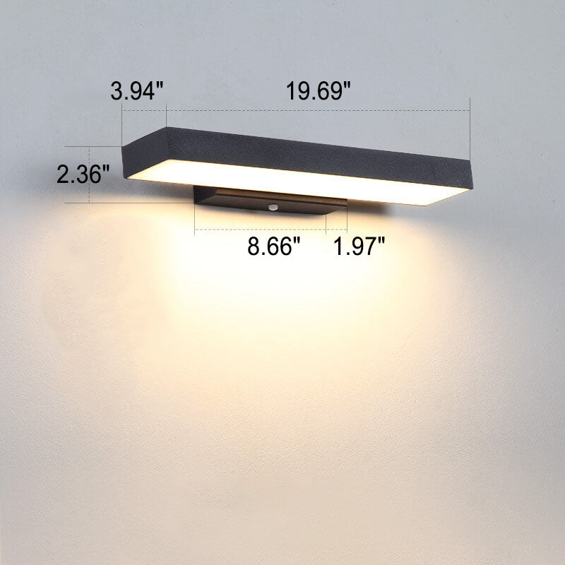 Modern Minimalist Rectangular Flat LED Sensor Outdoor Waterproof Wall Sconce Lamp 8