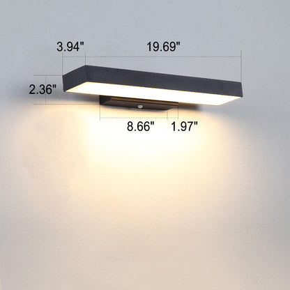 Modern Minimalist Rectangular Flat LED Sensor Outdoor Waterproof Wall Sconce Lamp 8