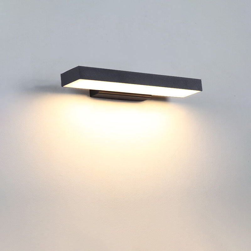 Modern Minimalist Rectangular Flat LED Sensor Outdoor Waterproof Wall Sconce Lamp 2