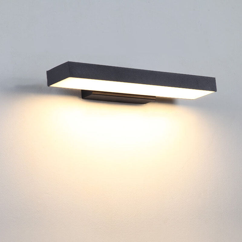 Modern Minimalist Rectangular Flat LED Sensor Outdoor Waterproof Wall Sconce Lamp 3