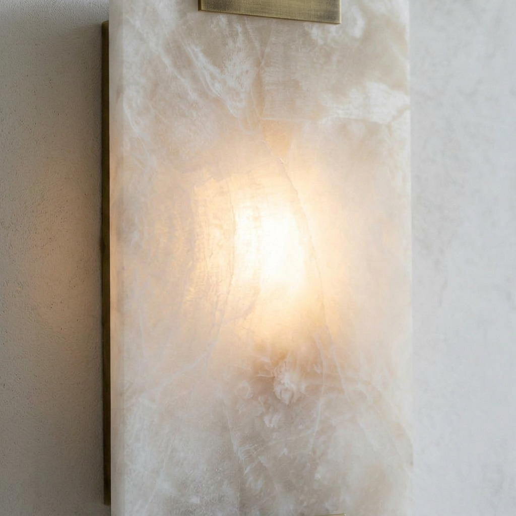 Elara Haus Rectangular Stone Wall Sconce Light