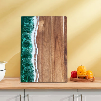 Wave Resin Cutting Board | Ocean-Inspired Acacia Wood Cheese & Serving Board 1