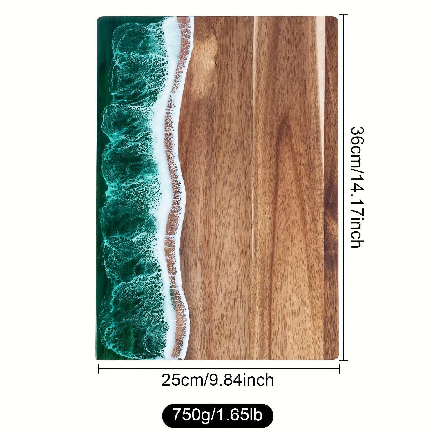 Wave Resin Cutting Board | Ocean-Inspired Acacia Wood Cheese & Serving Board 5