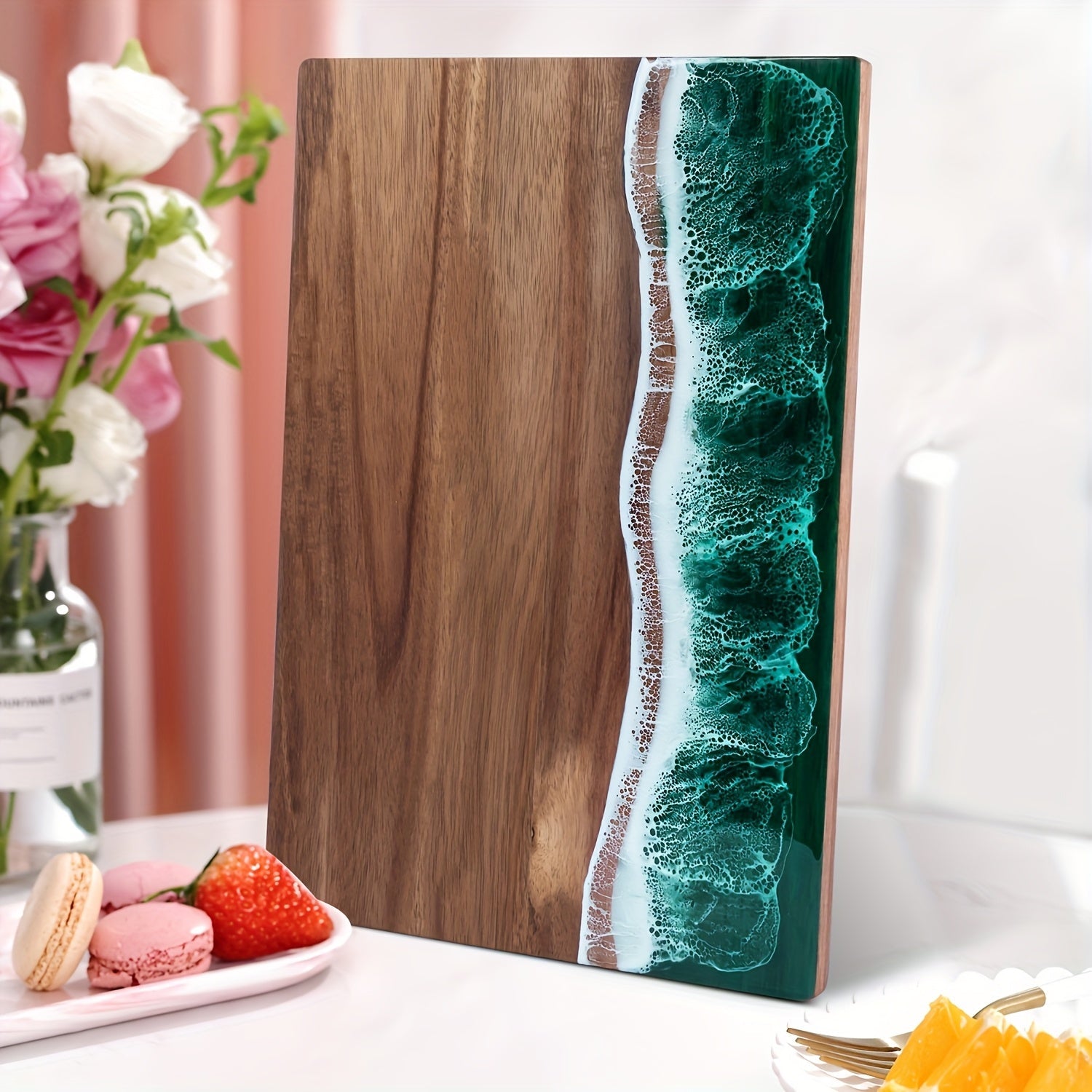 Wave Resin Cutting Board | Ocean-Inspired Acacia Wood Cheese & Serving Board 7