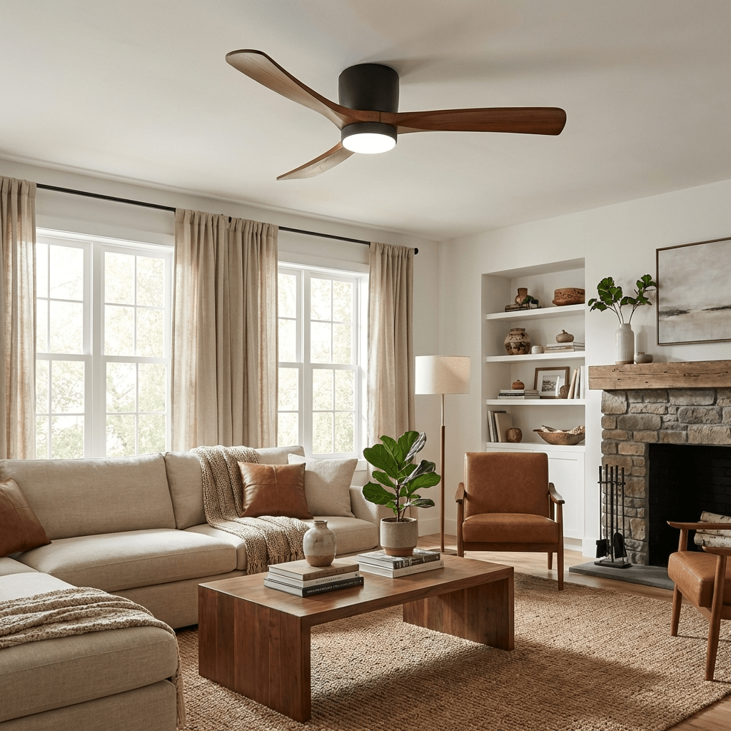 Nordic Wooden Ceiling Fan Light 2