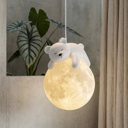 Elara Haus Resin Animal Moon Globe Pendant Light