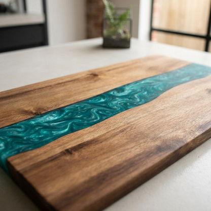 Elara Haus Resin River Wood Charcuterie Board