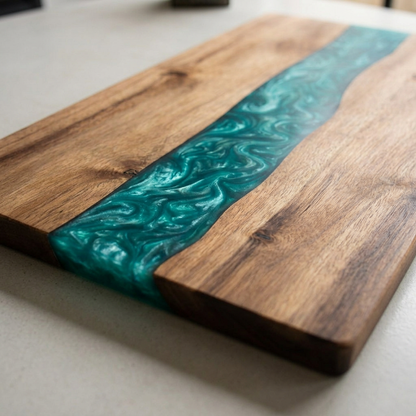 Elara Haus Resin River Wood Charcuterie Board