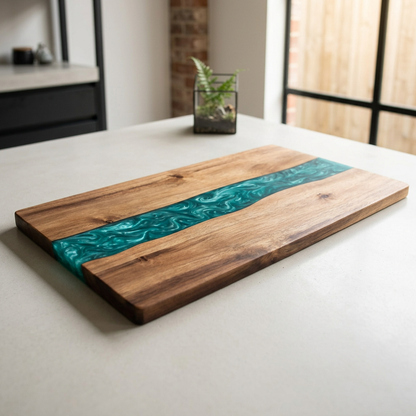 Elara Haus Resin River Wood Charcuterie Board