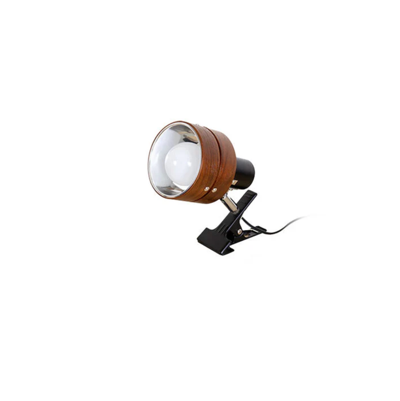 Adjustable retro clip lamp - metal and wood desk spotlight 8