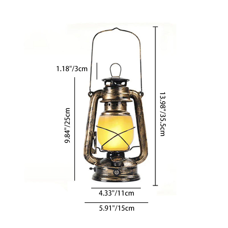 Traditional Vintage Rechargeable Cylinder Bent Tube Disc Base Iron Acrylic LED Table Lamp For Bedroom 2