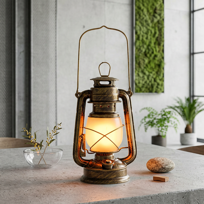 Elara Haus Retro Iron Lantern Lamp