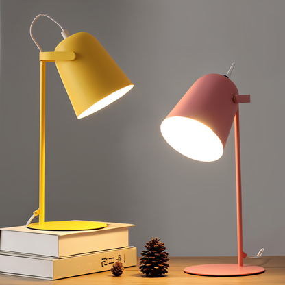 Elara Haus Retro Macaron Table Light - Matte Metal Reading Lamp