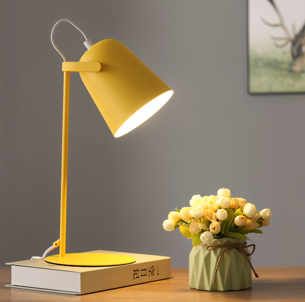 Elara Haus Retro Macaron Table Light - Matte Metal Reading Lamp