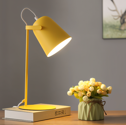 Elara Haus Retro Macaron Table Light - Matte Metal Reading Lamp