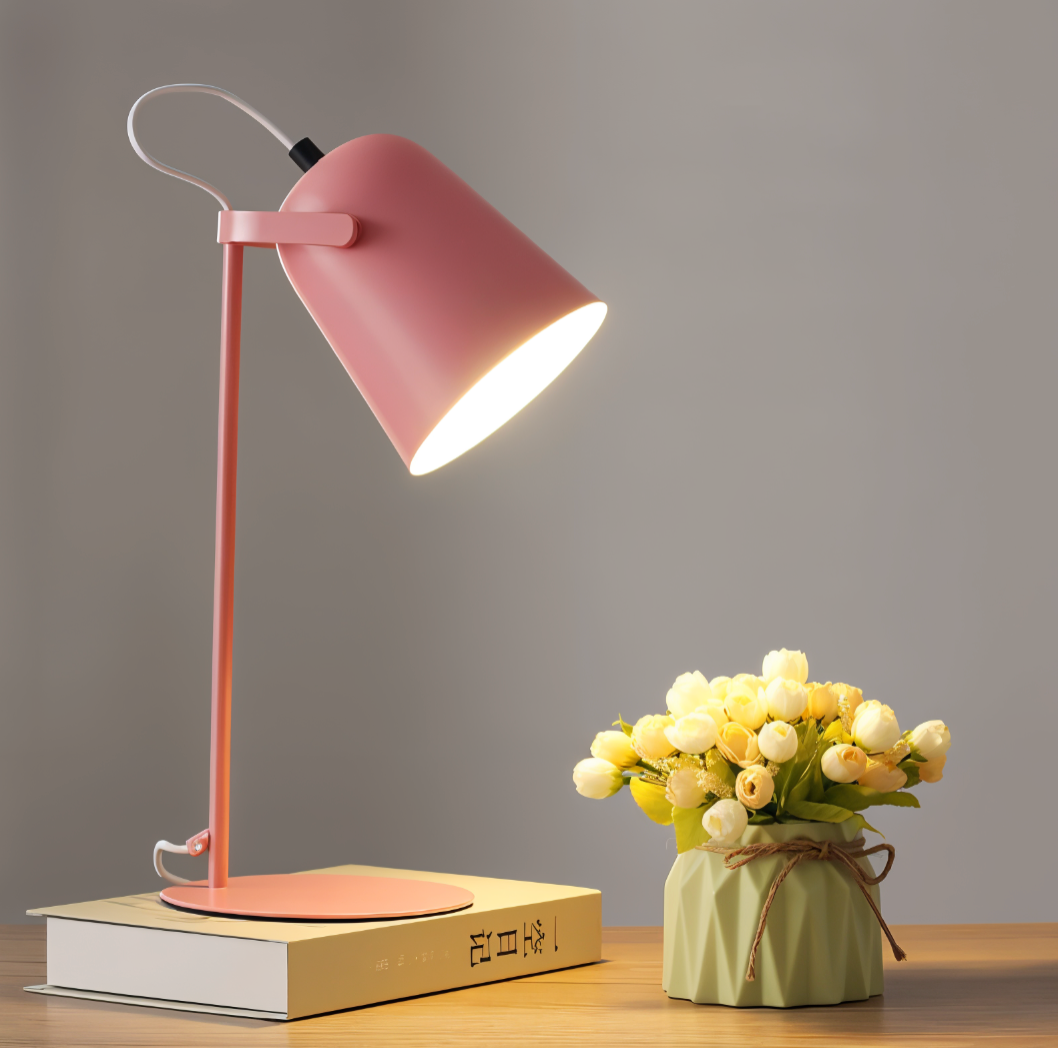Elara Haus Retro Macaron Table Light - Matte Metal Reading Lamp