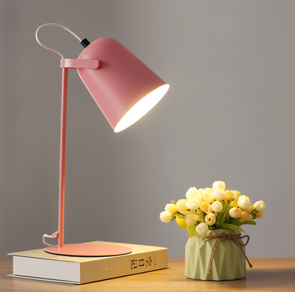 Elara Haus Retro Macaron Table Light - Matte Metal Reading Lamp