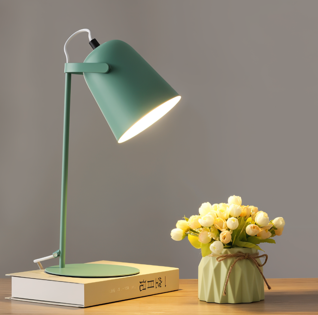 Elara Haus Retro Macaron Table Light - Matte Metal Reading Lamp