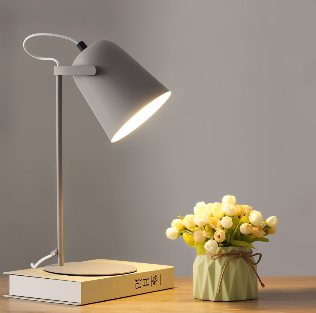 Elara Haus Retro Macaron Table Light - Matte Metal Reading Lamp