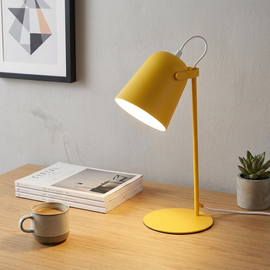 Elara Haus Retro Macaron Table Light - Matte Metal Reading Lamp