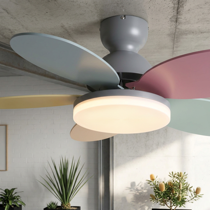 Elara Haus Retro Timber Ceiling Fan Light