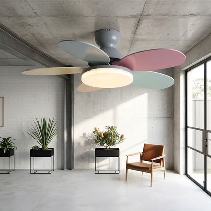 Elara Haus Retro Timber Ceiling Fan Light