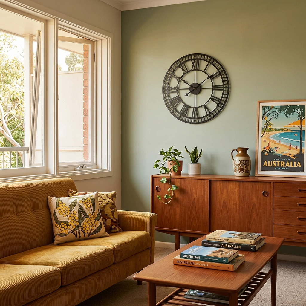 Elara Haus Retro Wall Clock for the Living Room