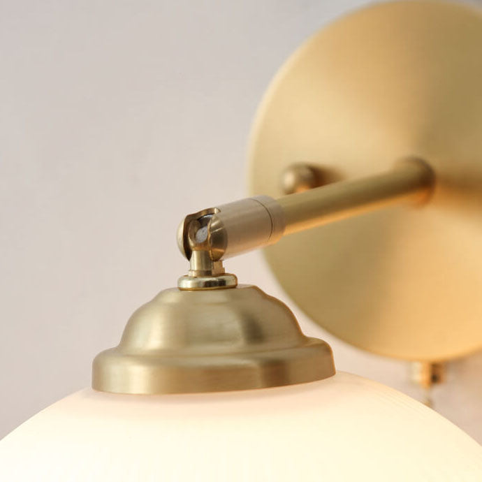 Contemporary Nordic Striped White Glass Brass 1-Light Pull Cord Wall Sconce Lamp For Bedroom 6