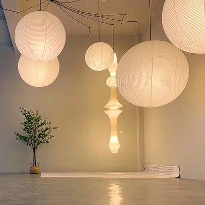 ROUND PAPER LANTERN PENDANT | WHITE RICE PAPER | CL03215 1