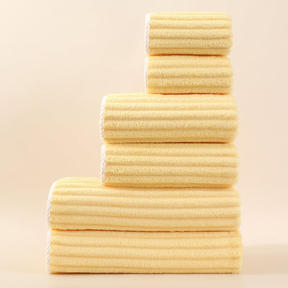 Striped Absorbent Coral Fleece Face Towel Set 7