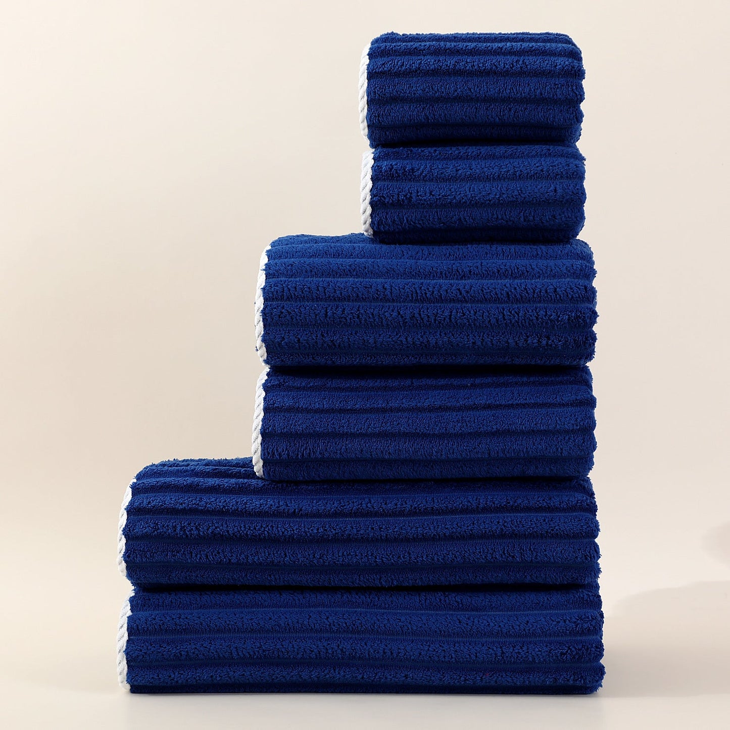 Striped Absorbent Coral Fleece Face Towel Set 8