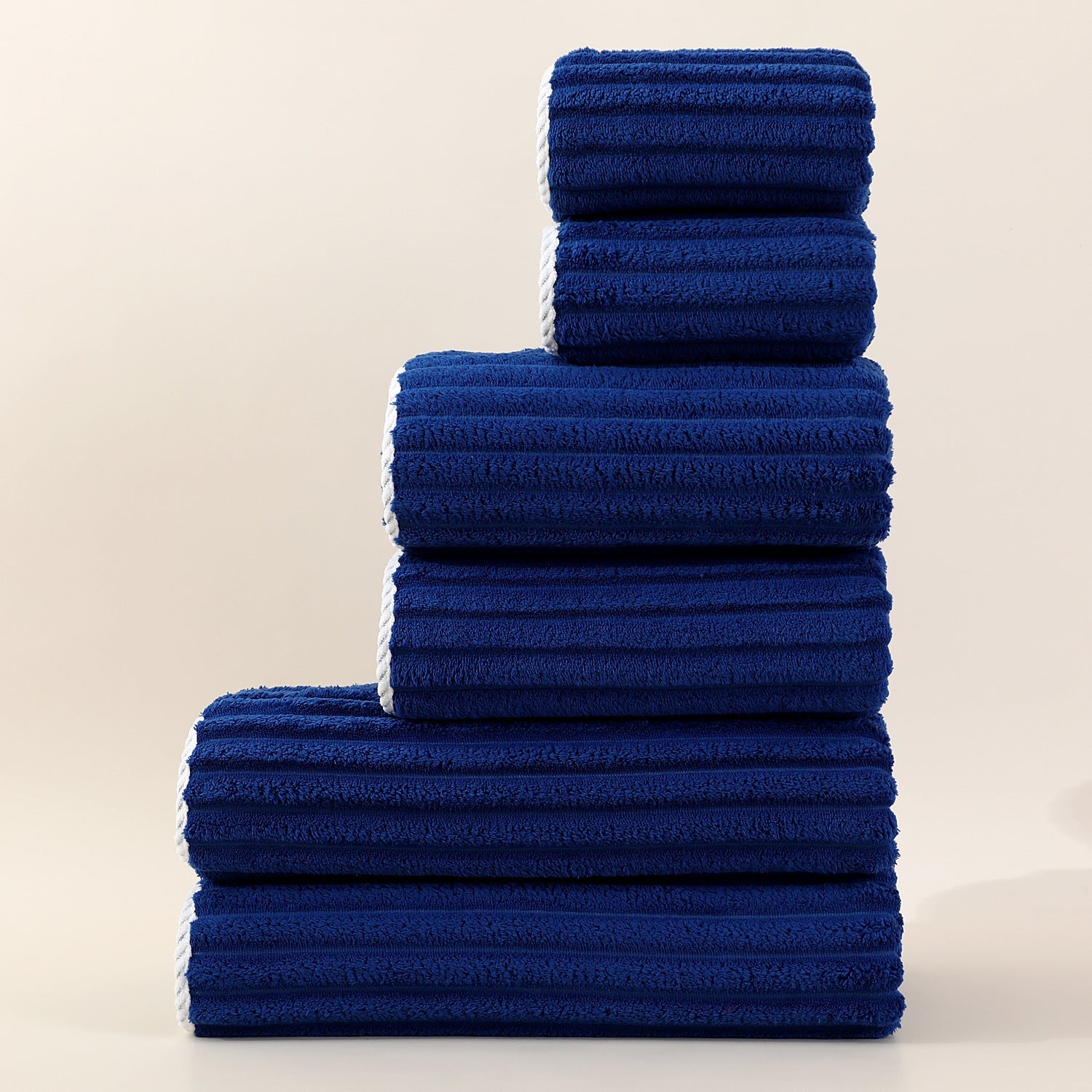 Striped Absorbent Coral Fleece Face Towel Set 8