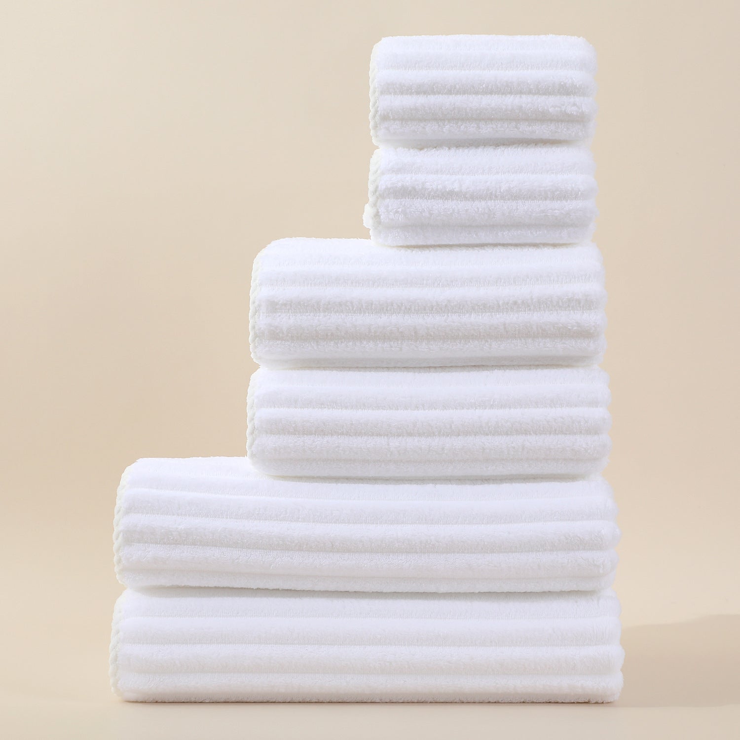 Striped Absorbent Coral Fleece Face Towel Set 11
