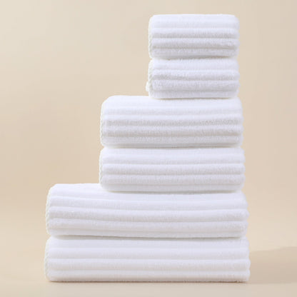 Striped Absorbent Coral Fleece Face Towel Set 11