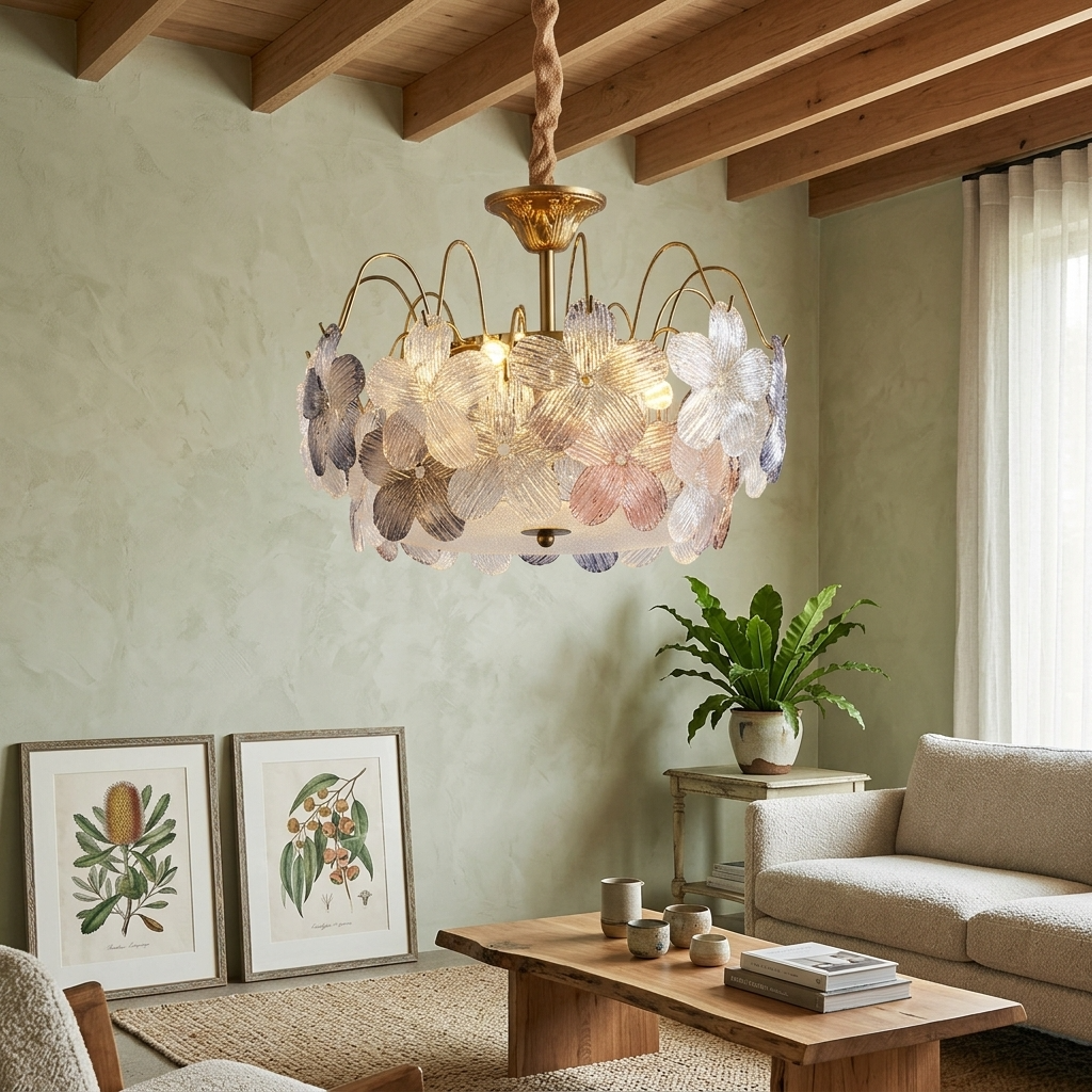 Elara Haus Romantic Artisanal Floral Statement Chandelier
