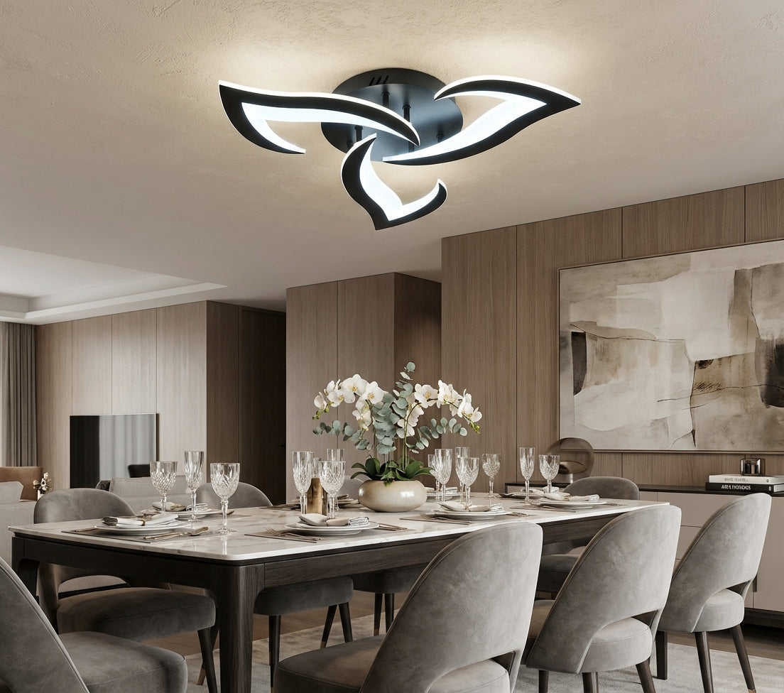 Elara Haus Romantic Floral Flush Mount - Bedroom Lamp