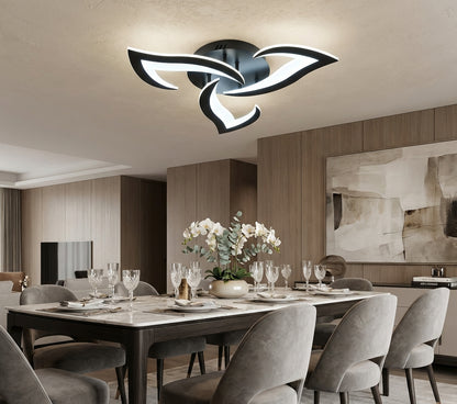 Elara Haus Romantic Floral Flush Mount - Bedroom Lamp