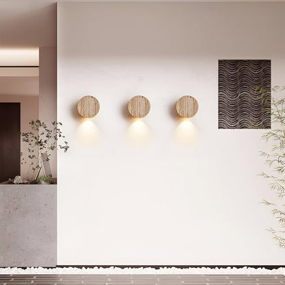 Japanese Wabi-Sabi Travertine Stone Wall Sconce LED 1-Light 1