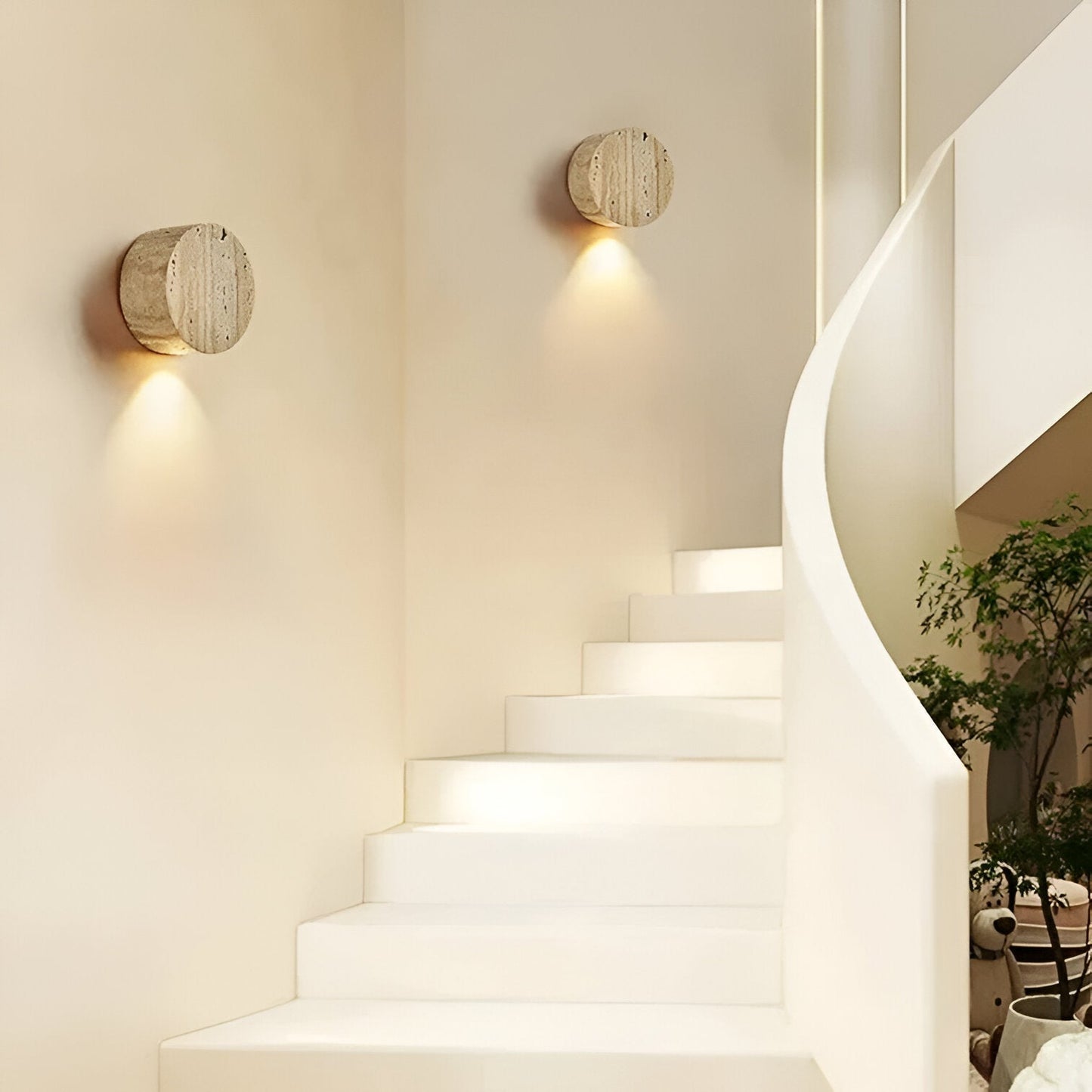Japanese Wabi-Sabi Travertine Stone Wall Sconce LED 1-Light 2