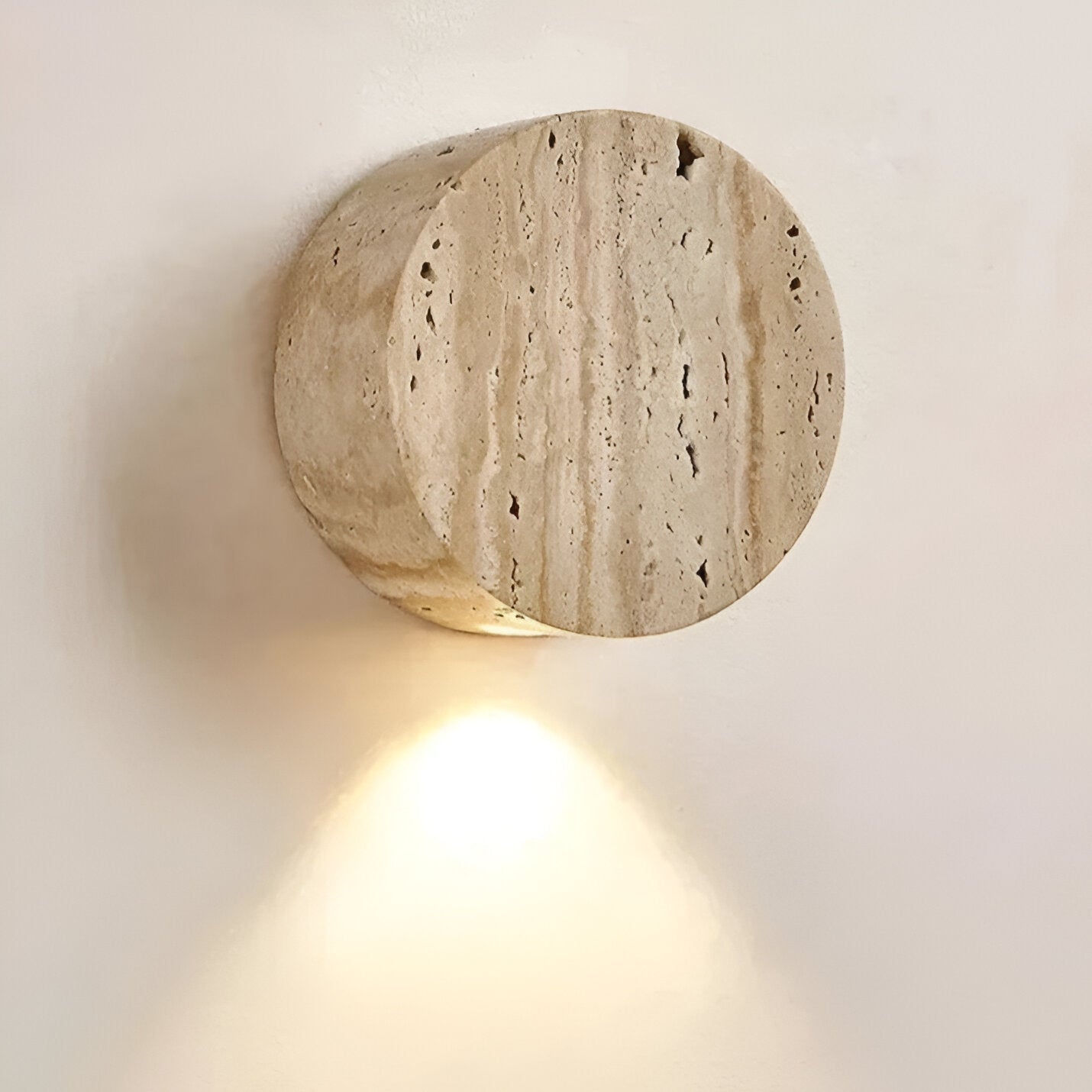 Japanese Wabi-Sabi Travertine Stone Wall Sconce LED 1-Light 5