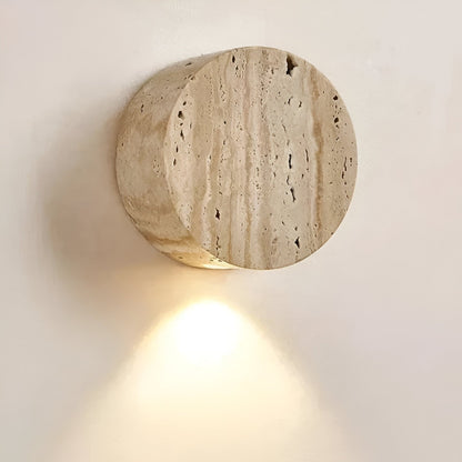 Japanese Wabi-Sabi Travertine Stone Wall Sconce LED 1-Light 5