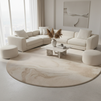 Elara Haus Round Marbled Rug