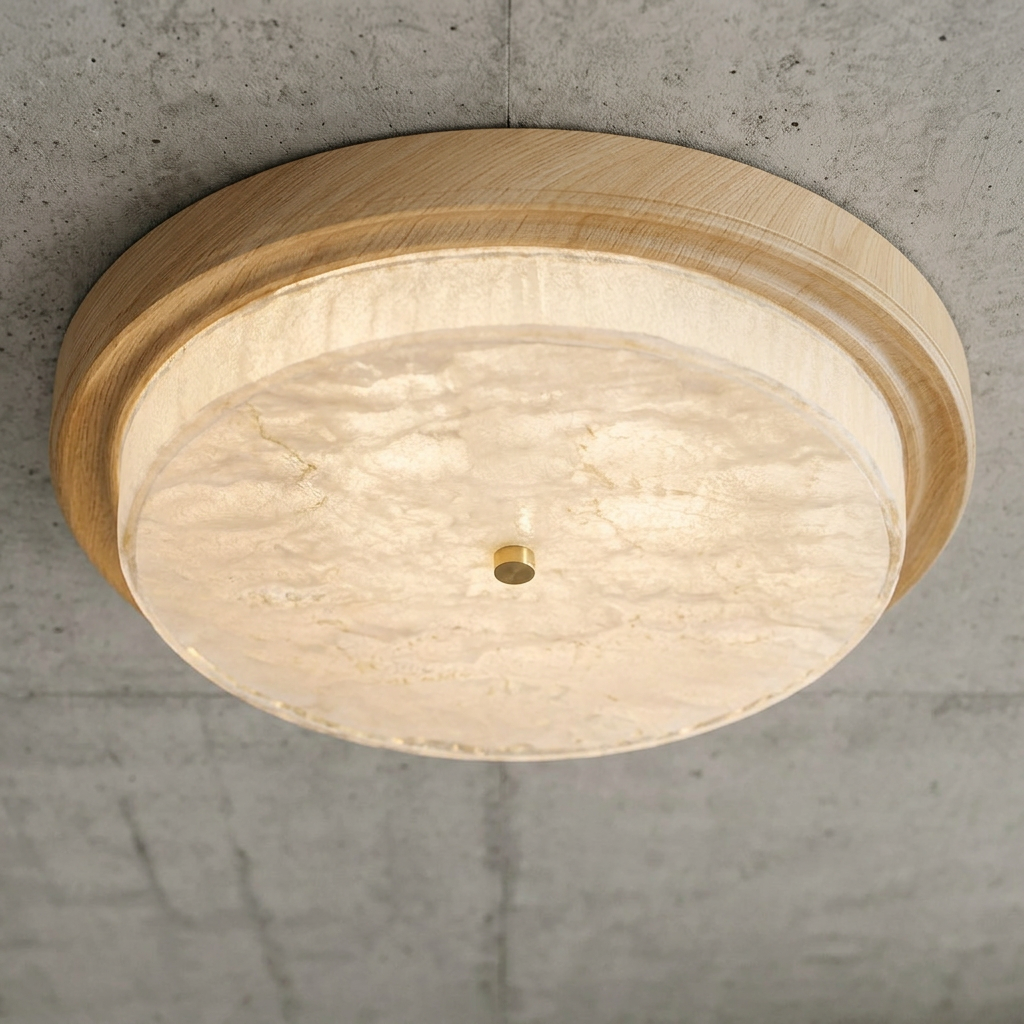 Elara Haus Round Ripple Glass Ceiling Lamp