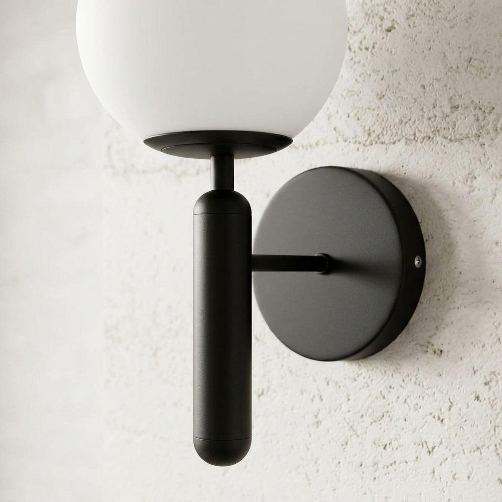 Elara Haus Round Wall Light with Glass Globe Shade